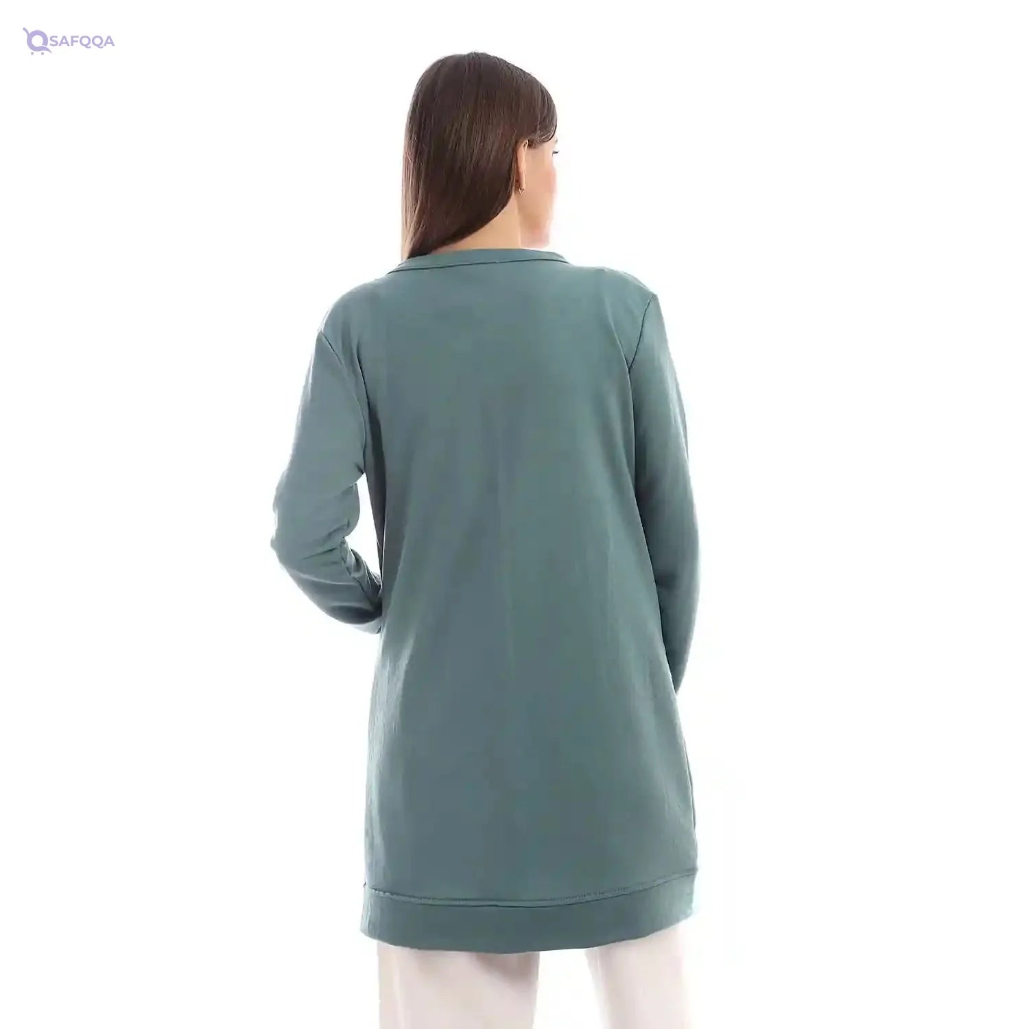 Jamila Women’s Long Sleeves Soft Cardigan with Buttons – Long Length Sweater - Safqqa