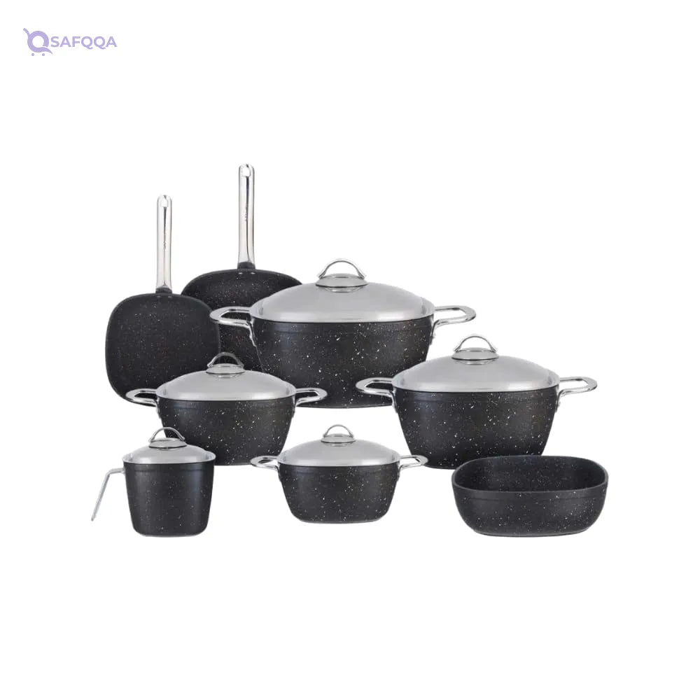 Saflon Power Line Granite Non-Stick Cookware Set 13 Pieces - Safqqa