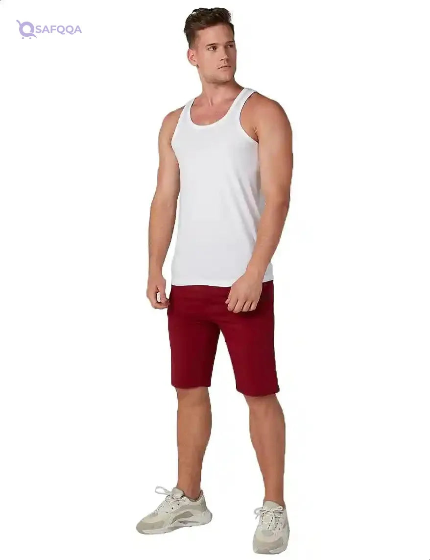 Splash Elastic-Waistband Solid Sport Shorts For Men - Safqqa Egypt