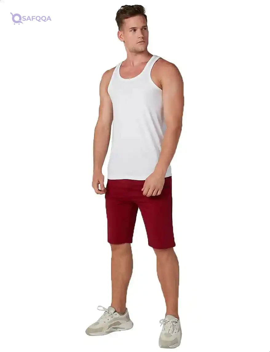 Splash Elastic-Waistband Solid Sport Shorts For Men - Safqqa Egypt
