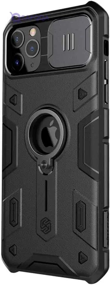 Nillkin iPhone 11 Pro Case Slide Camera Protection Case for iPhone 11 Pro Cover Ring Stand Holder (Black) - Safqqa