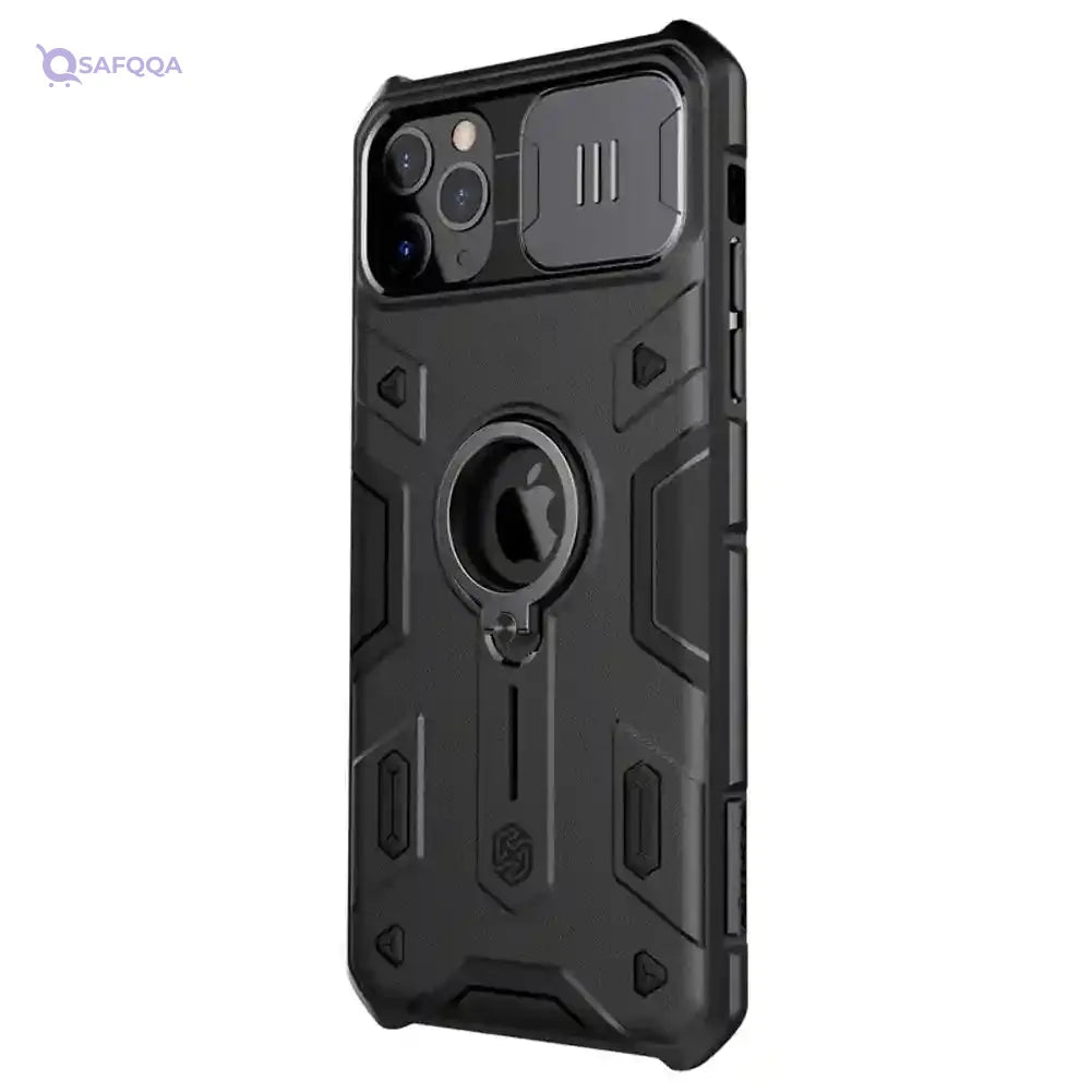 Nillkin iPhone 11 Pro Case Slide Camera Protection Case for iPhone 11 Pro Cover Ring Stand Holder (Black) - Safqqa