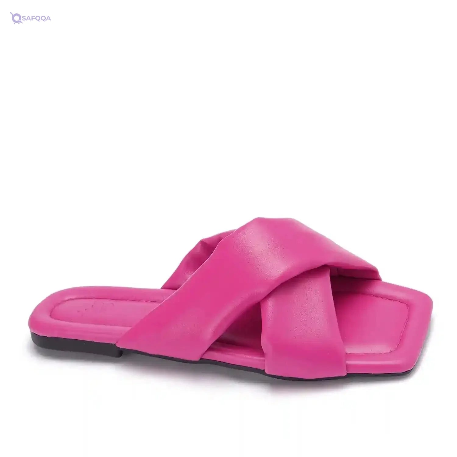 womens Wide Cross Strap Slippers Flip-Flop - Safqqa Egypt