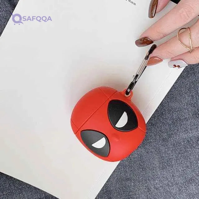 G-Power Silicone Full Cover AirPods Protective Case – Superhero Design with Ring Strap – Compatible with AirPods 1/2 - Safqqa