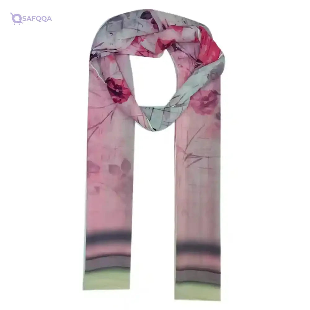 EL Modather Chiffon Crepe Scarf for women 195 * 70cm-Multicolor - Safqqa Egypt