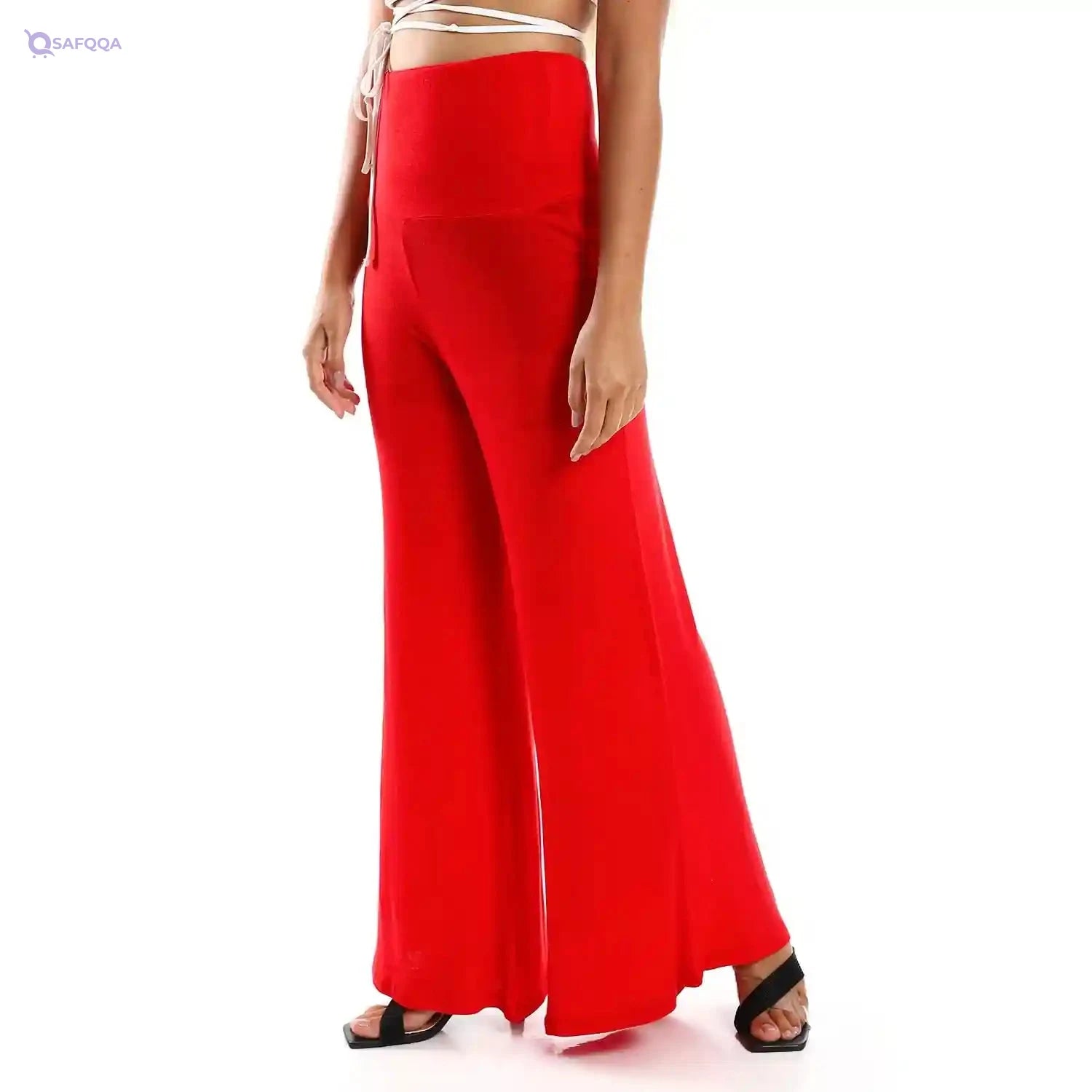 JAMILA Women Solid Pattern Flare Fit Pants PANTS - Safqqa Egypt