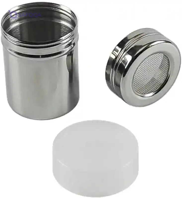 PEDRINI :Stainless steel sugar sifter with a plastic lid, designed for effortless sugar dusting. - Safqqa Egypt
