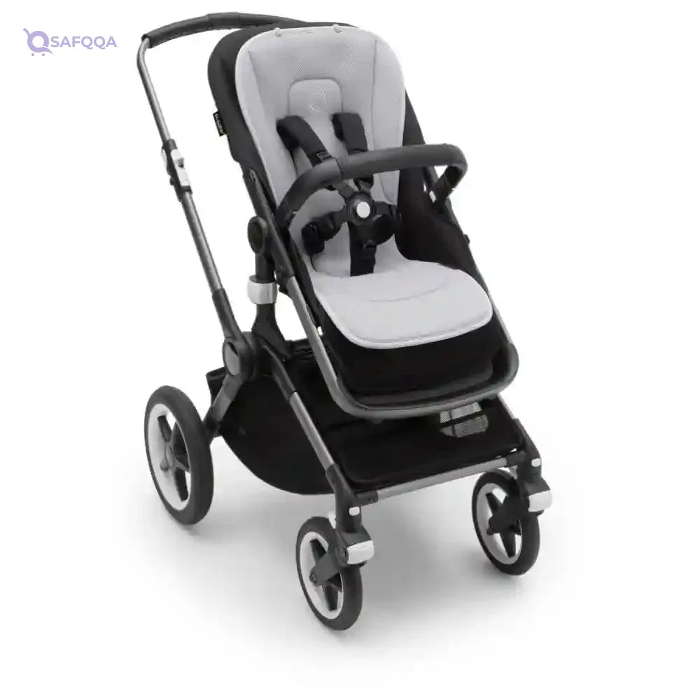 Bugaboo Double Stroller Seat Liner - Soft, Antibacterial Fabrics, 3D Breathable Mesh - Reversible Design - Misty Grey - Safqqa