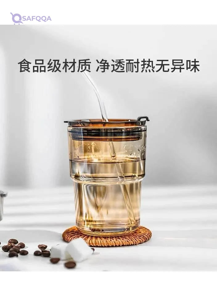 Pyrex Glass with Chic Leather Cover – 450ml - Safqqa