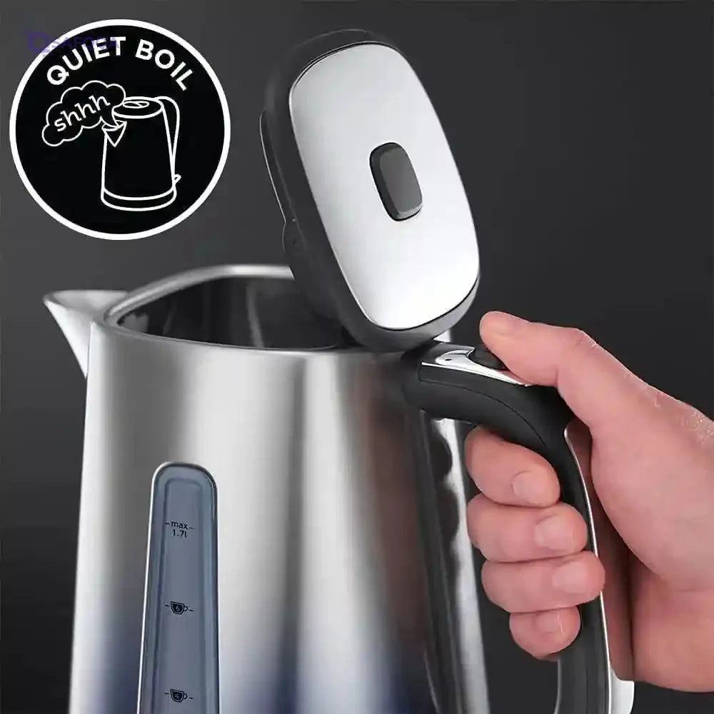 Russell Hobbs Eclipse Electric Kettle, 1.7L, 3000W – Rapid Boil, Quiet Operation, Perfect Pour Spout, Stainless Steel, Midnight Blue – Model 25111 - Safqqa Egypt