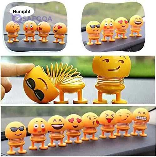 Samdone spring Emoji Shaking Head Dolls Dancing Nodding Toys Theme Party Favors Car Dashboard Table Decoration (1pc Style Random) - Safqqa Egypt