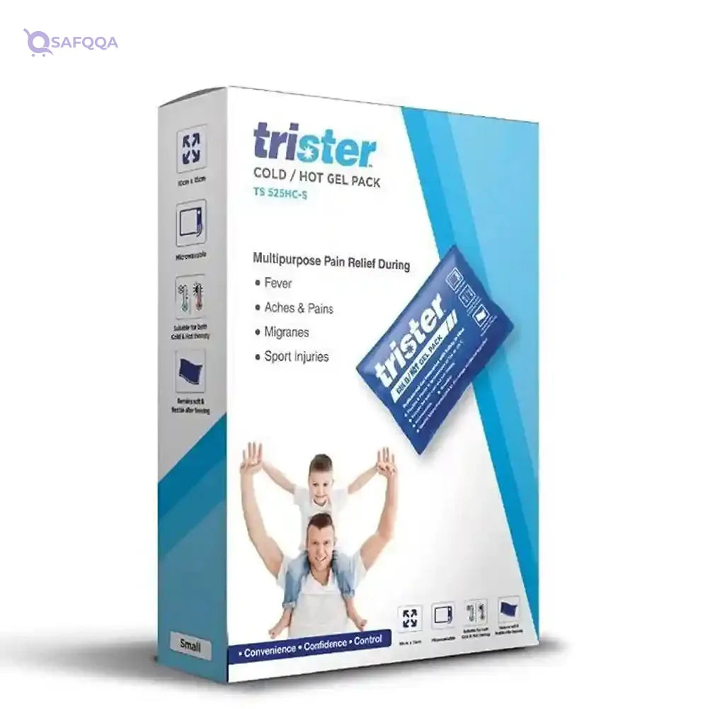 Trister Soft Cold/Hot Gel Pack Small TS-525HC-S - Microwavable & Freezable Reusable Pain Relief - 15x10cm - Flexible for Fever, Migraines, Sports Injuries - Safqqa