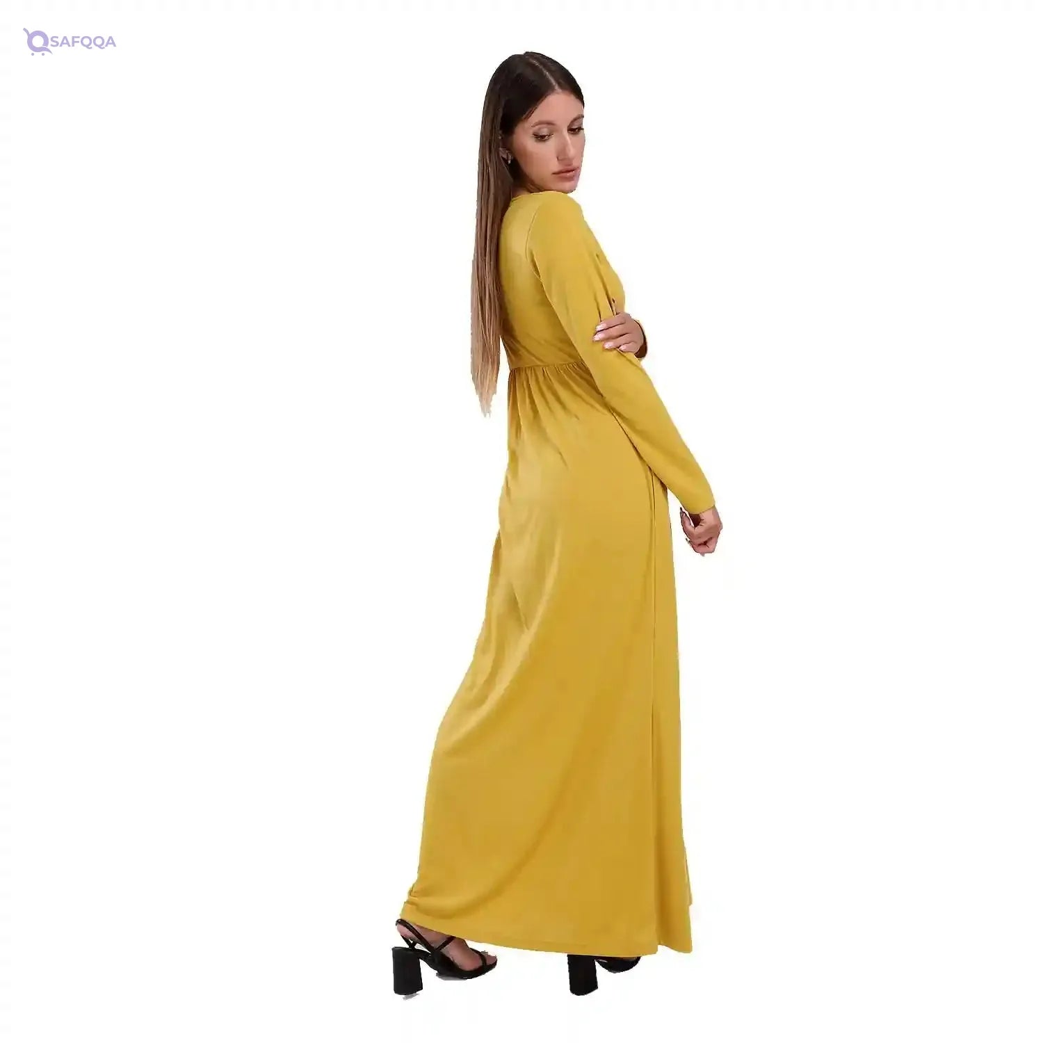 Jamila Women Women Long Full Sleeves Dress With Round Neck - Safqqa Egypt
