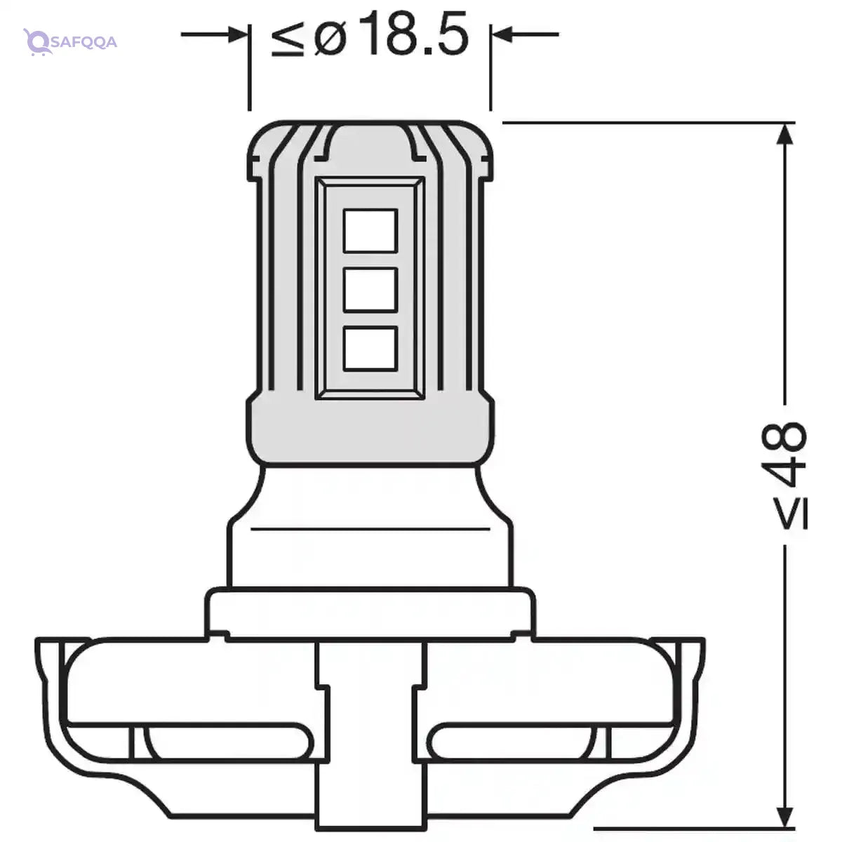 OSRAM LEDriving SL, ≜ PS19W, Signal lights, White 6000K, LED Retrofit, off-road use only, Carton folding box (1 lamp) - Safqqa