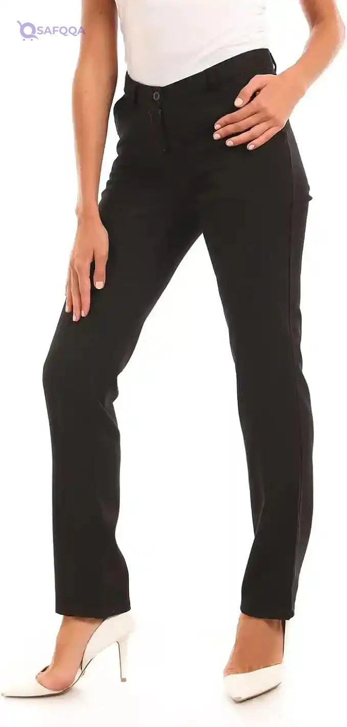 Esla Women’s Decorative Leather Front Pants - Safqqa Egypt