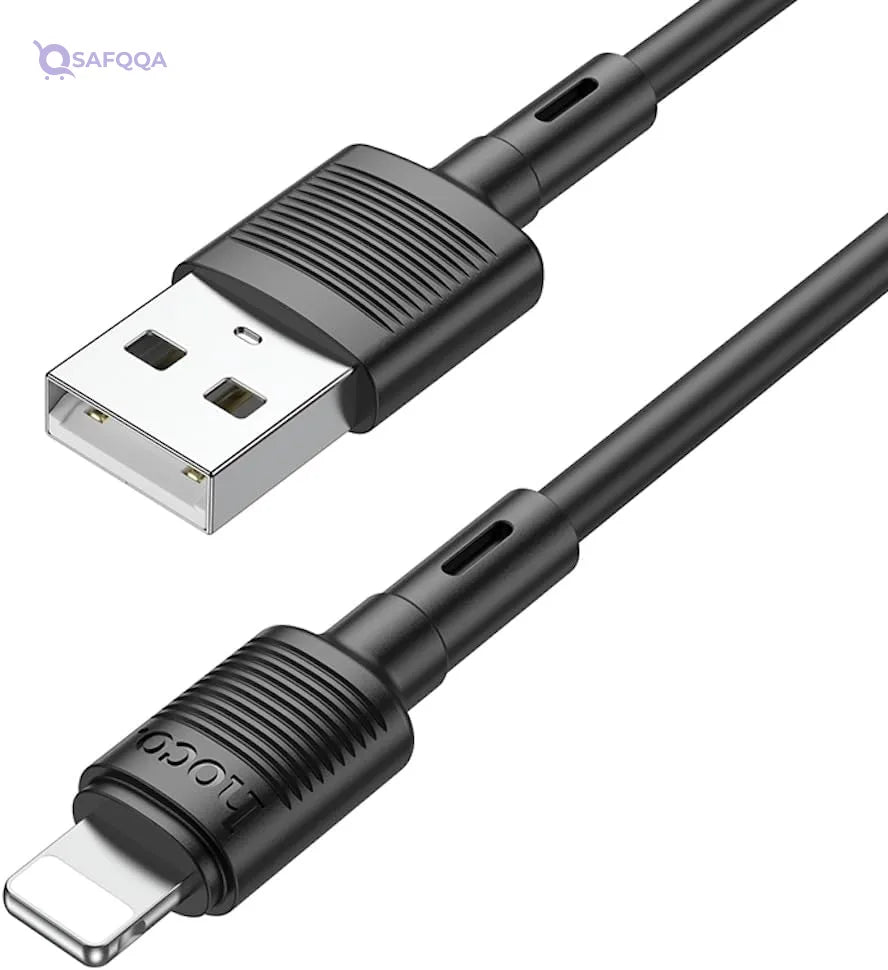 Hoco X83 - Victory Charging And Data Transmittion Cable (2.4A - 1M), USB-A To Lightning Plug, Compatible With Apple iPhone iPad Airpods - Safqqa