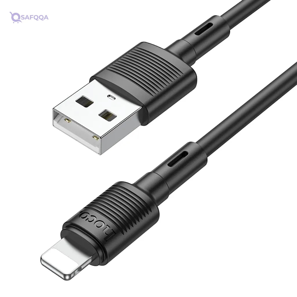 Hoco X83 - Victory Charging And Data Transmittion Cable (2.4A - 1M), USB-A To Lightning Plug, Compatible With Apple iPhone iPad Airpods - Safqqa