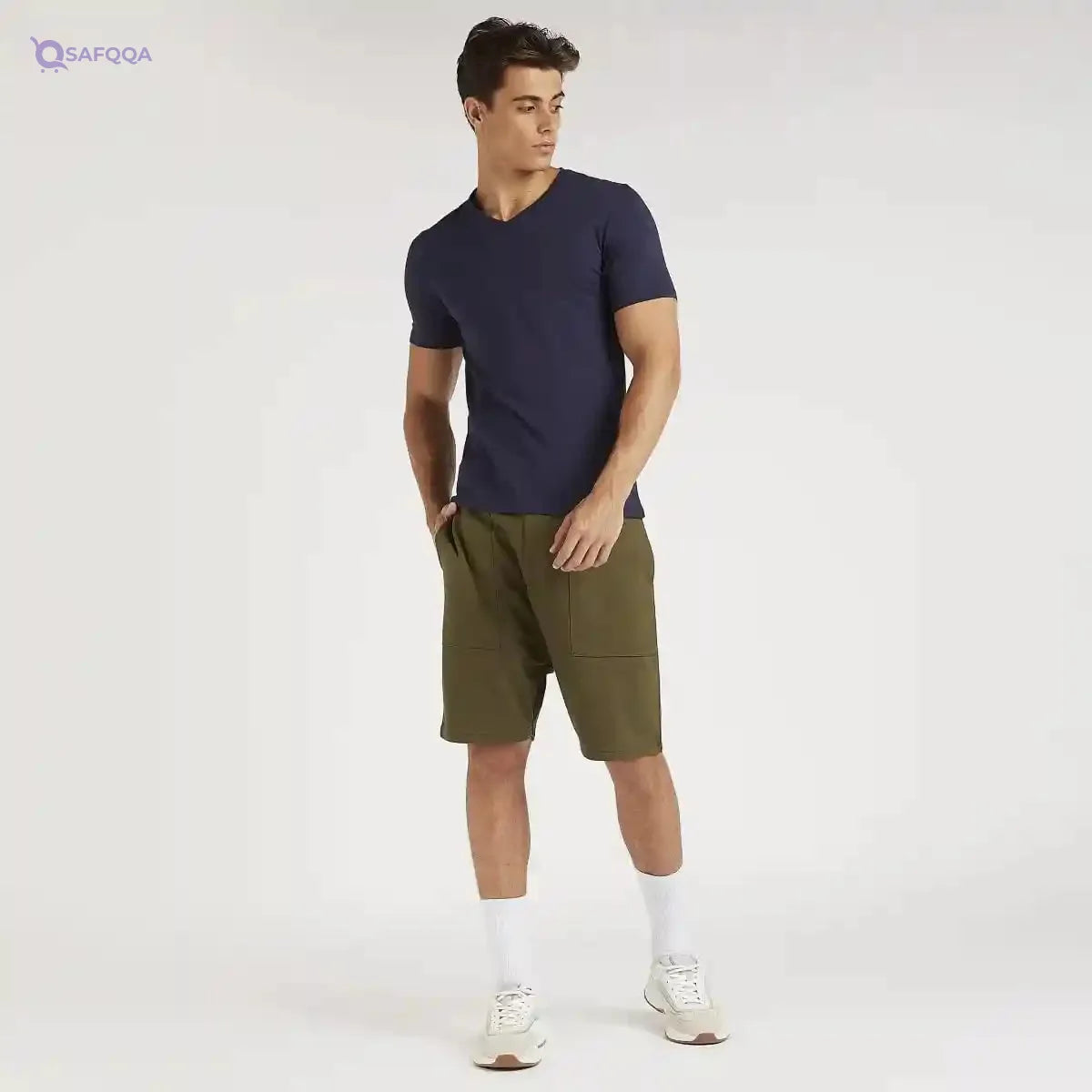 Splash Mens Vneck Solid T-Shirt - Safqqa Egypt
