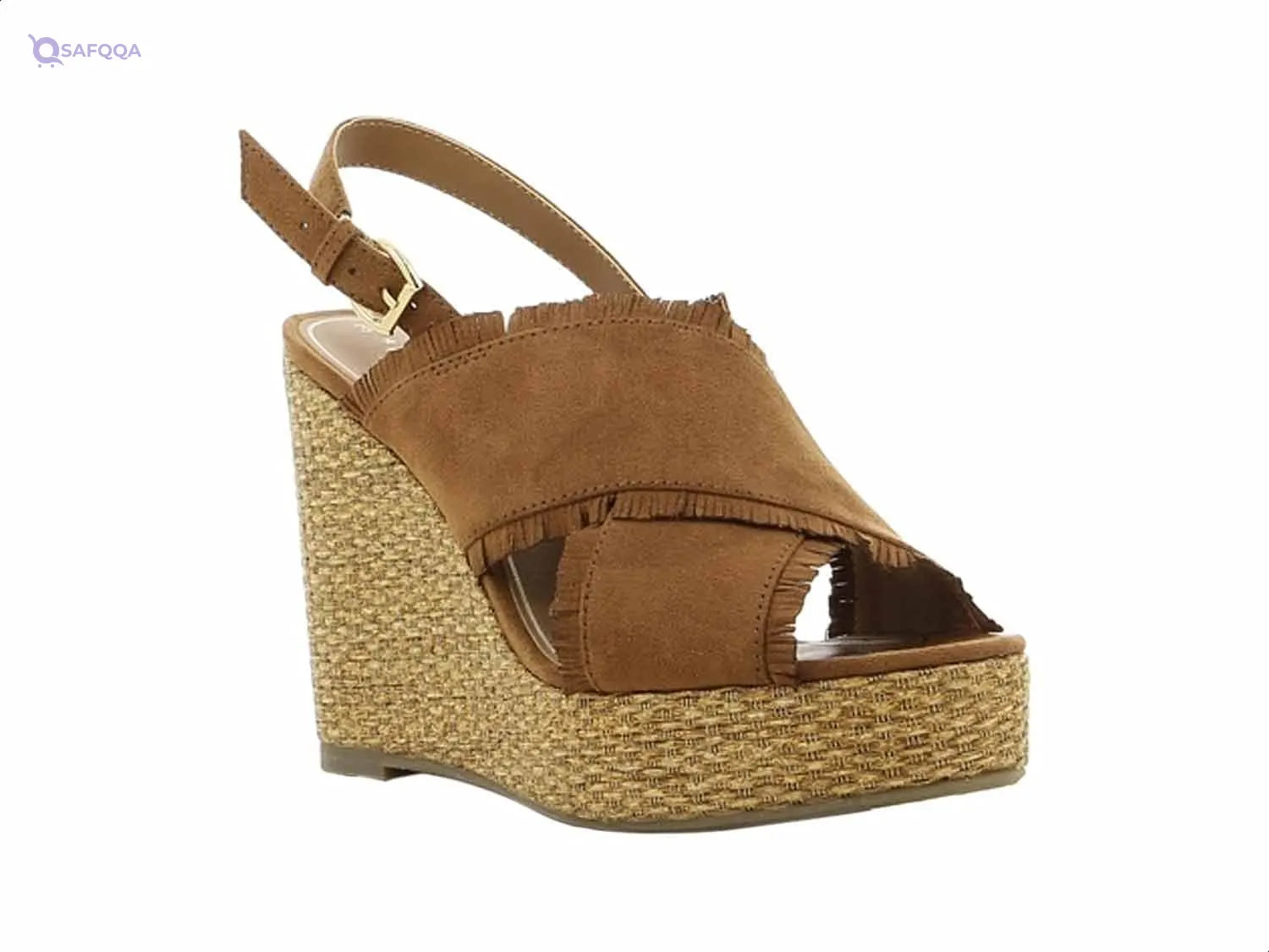 Sprox Criss-Cross Strap Side Buckle Wedges for Women - Safqqa