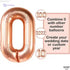 Foil Large Number Zero Shaped Balloon Can Fills With Air Or Helium High Quality Materials Specially Made For Birthday Party Decoration 82x72 Cm - Rose Gold - Safqqa