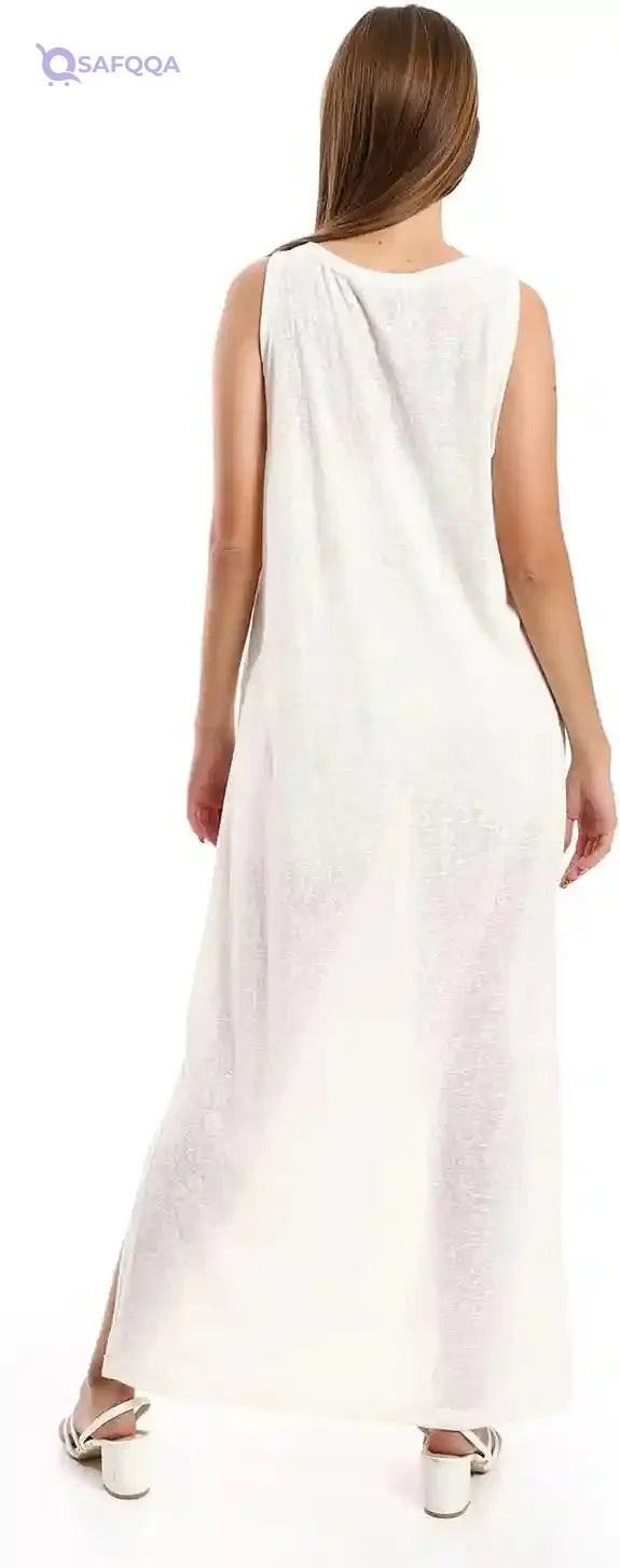 Jamila Women Round Collar Cover UP With Side Slits Outerwear - Safqqa Egypt