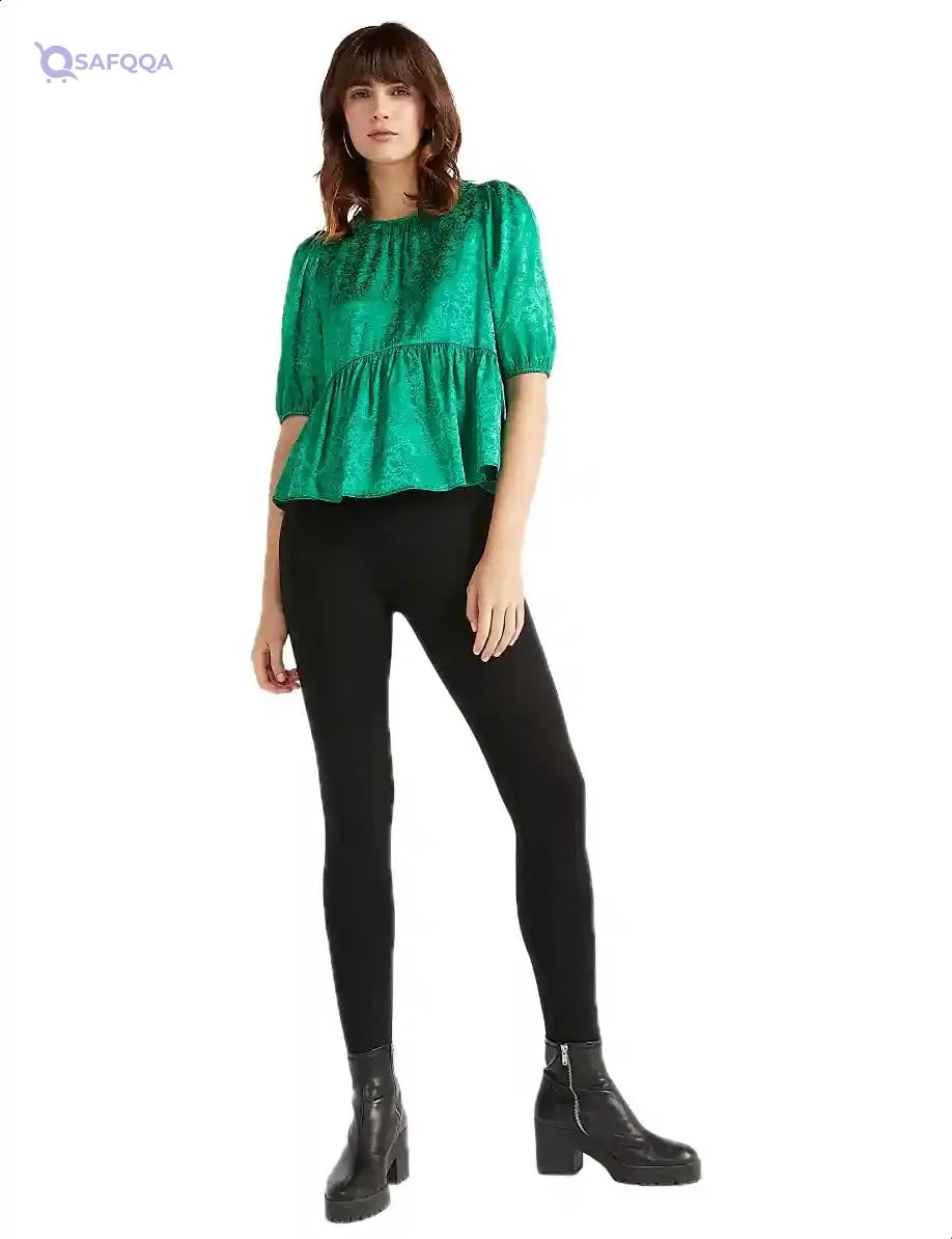 2Xtremz Floral-Pattern Puff Sleeves Peplum Top for Women - Safqqa Egypt