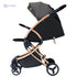 TEKNUM Feather Lite Traveller A1 Lightweight Stroller Air TravelFive Point Safety Harness Removable Cannopy 360 Degree Swivel Wheels  One Touch Brake Newborn Baby 0 -4Years -Black - Safqqa