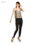 2Xtremz Snake-Pattern V-Neck Spaghetti Straps Sequin Embellished Blouse For Women - Safqqa