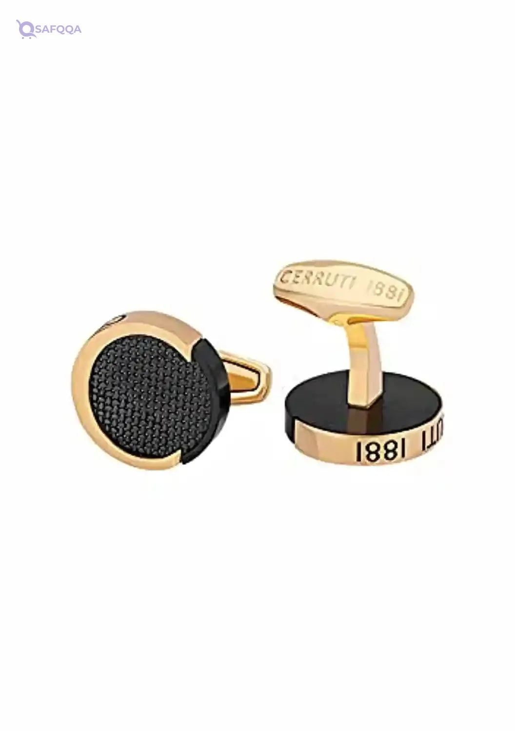 Cerruti 1881 Men’s Black & Gold Plated Stainless Steel Cufflinks - Safqqa