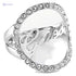 Guess Stainless Steel Zircon Embellished Stone Front Logo Ring for Women - Silver - Safqqa
