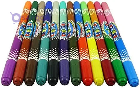 Carioca Bi-Color Twin Nib Felt Tip Pen (Pack of 6) - Safqqa