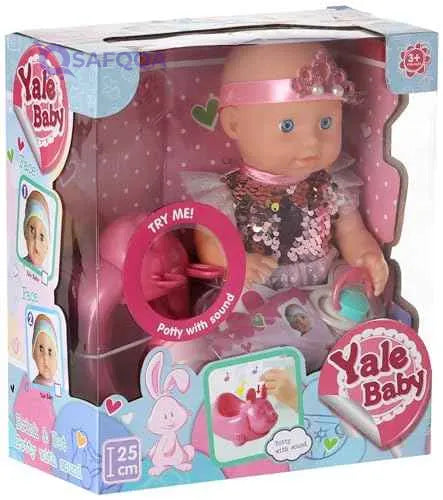 Yale Doll with Accessories for Girls, 25 cm - Multicolored, Plastic - Safqqa Egypt