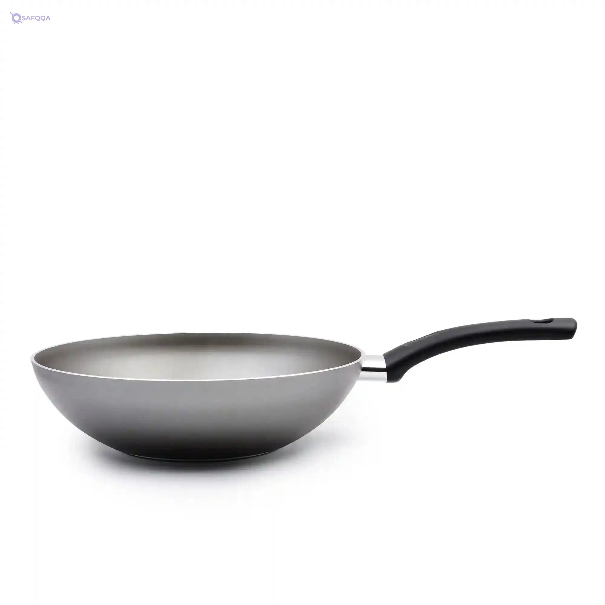 Celar Aluminum Soft Wok, 24 cm Diameter, Grey, Made In Portugal - Safqqa