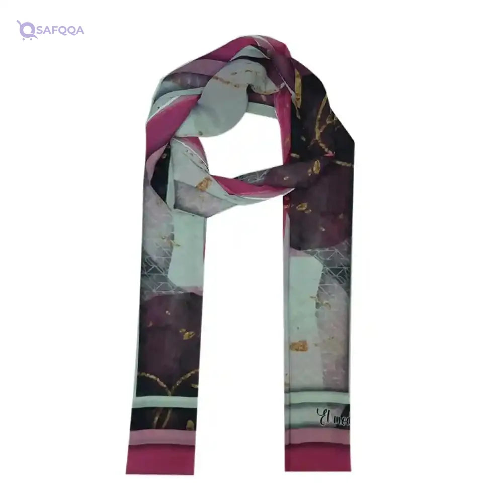 EL Modather Chiffon Crepe Scarf for women 195 * 70cm-Multicolor - Safqqa Egypt
