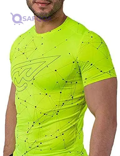 Magma Polyester Printed Short Sleeves Round Neck Sport T-Shirt for Men - Safqqa Egypt