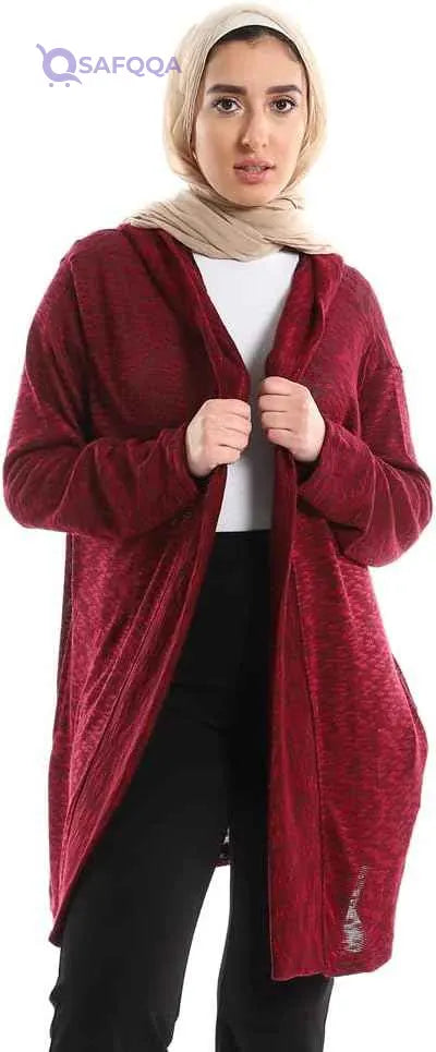 Jamila Women's Hooded Short Cardigan Sweater - Safqqa Egypt