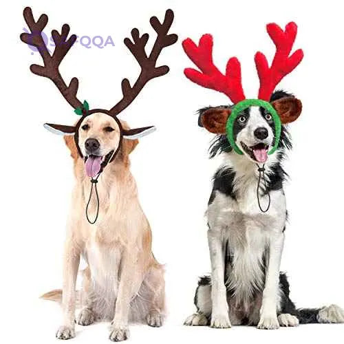 Rypet 2 PCS Christmas Reindeer Antler Headband with Ears for Medium and Large Dogs - Safqqa Egypt