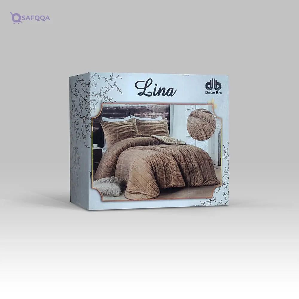 Pacha Home Double Face Comforter with 2 Pillow Case Model Lina - Size: 220 cm x 240 cm - Color: Grey- country of origin Egypt. - Safqqa