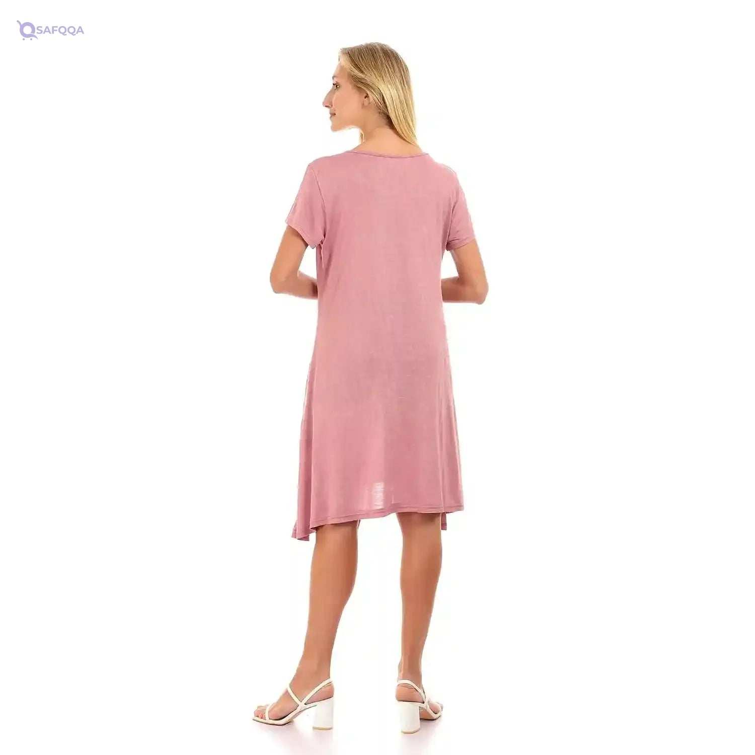 JAMILA Women Self Patterned Loose Short Dress DRESS - Safqqa Egypt
