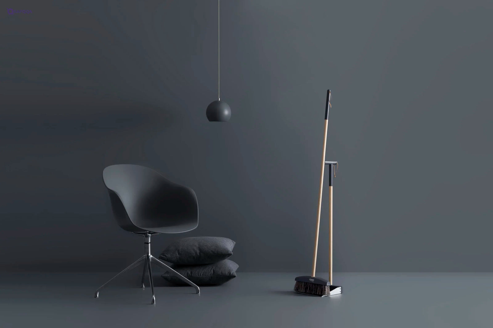 Maya Kinnell Broom + Handle Grey  Durable plastic construction for long-lasting use - Safqqa