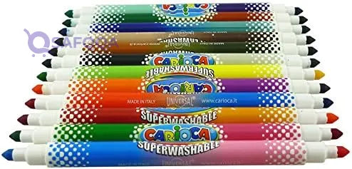 Carioca Bi-Color Twin Nib Felt Tip Pen (Pack of 6) - Safqqa