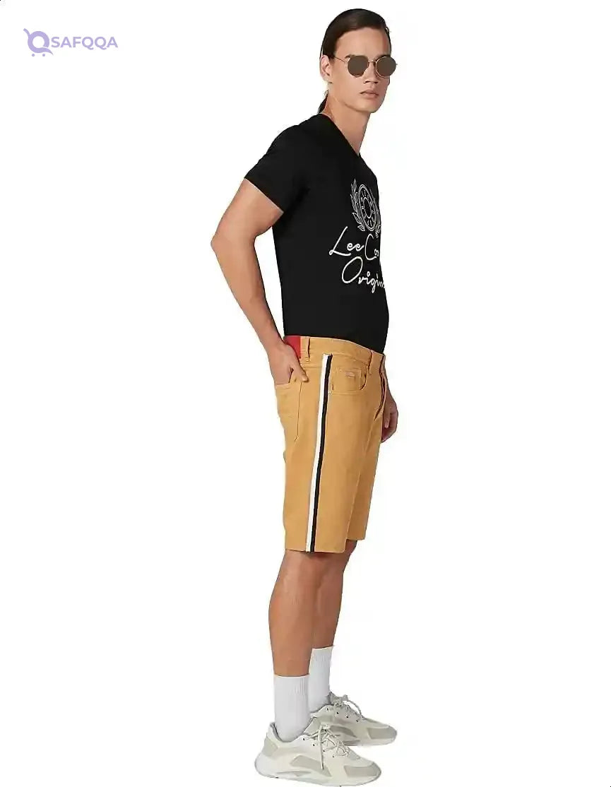 Splash Front-Button Side-Stripe Shorts For Men - Safqqa Egypt