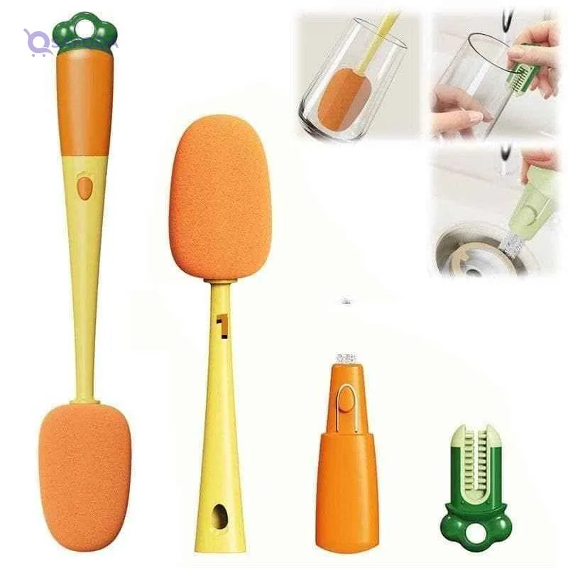 Set of 2 Multi-Use Cleaning Brushes for Cups, Bottles & Glass - Safqqa