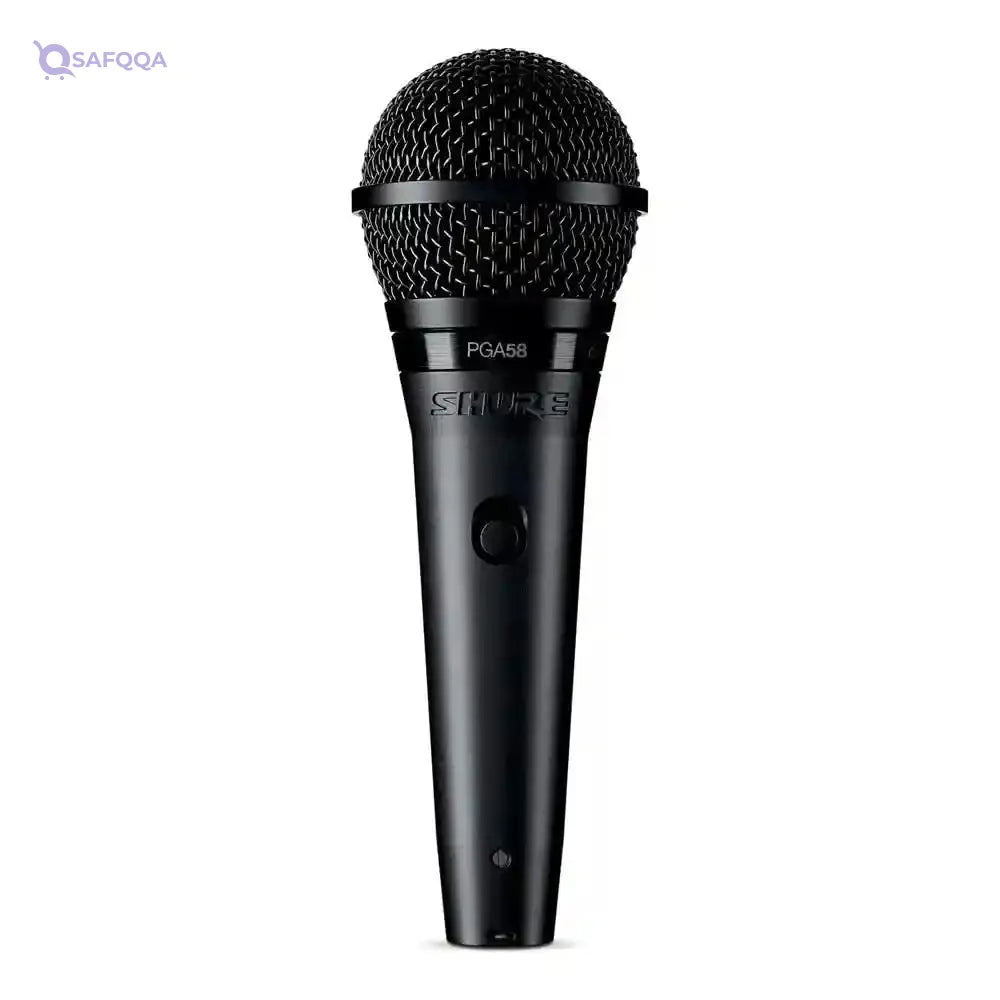 Shure PGA58 Dynamic Microphone - Handheld Mic for Vocals with Cardioid Pick-up Pattern, Discrete On/Off Switch, Stand Adapter and Zipper Pouch (PGA58-XLR) - Safqqa