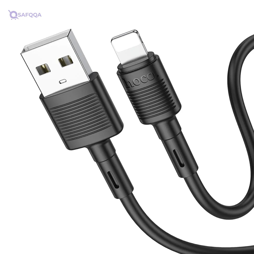 Hoco X83 - Victory Charging And Data Transmittion Cable (2.4A - 1M), USB-A To Lightning Plug, Compatible With Apple iPhone iPad Airpods - Safqqa