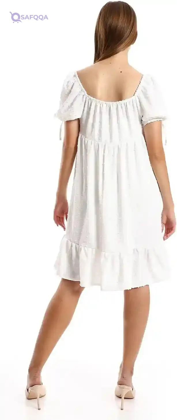JAMILA Women's Self-Stitched Square Collar Tiered Tunic - Safqqa Egypt