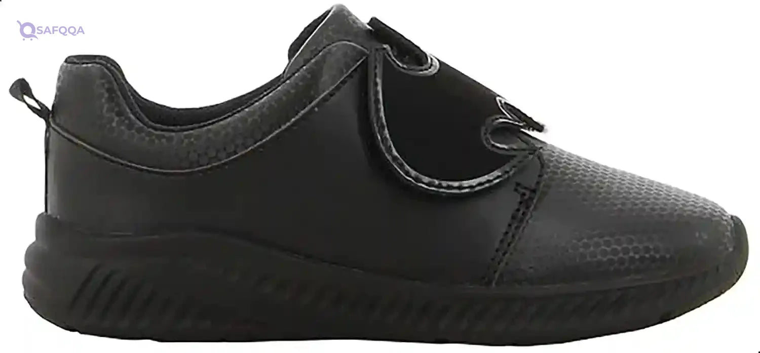 Leomil Boys' Leather School Shoes with Batman Stitched Design and Velcro Closure - Safqqa Egypt