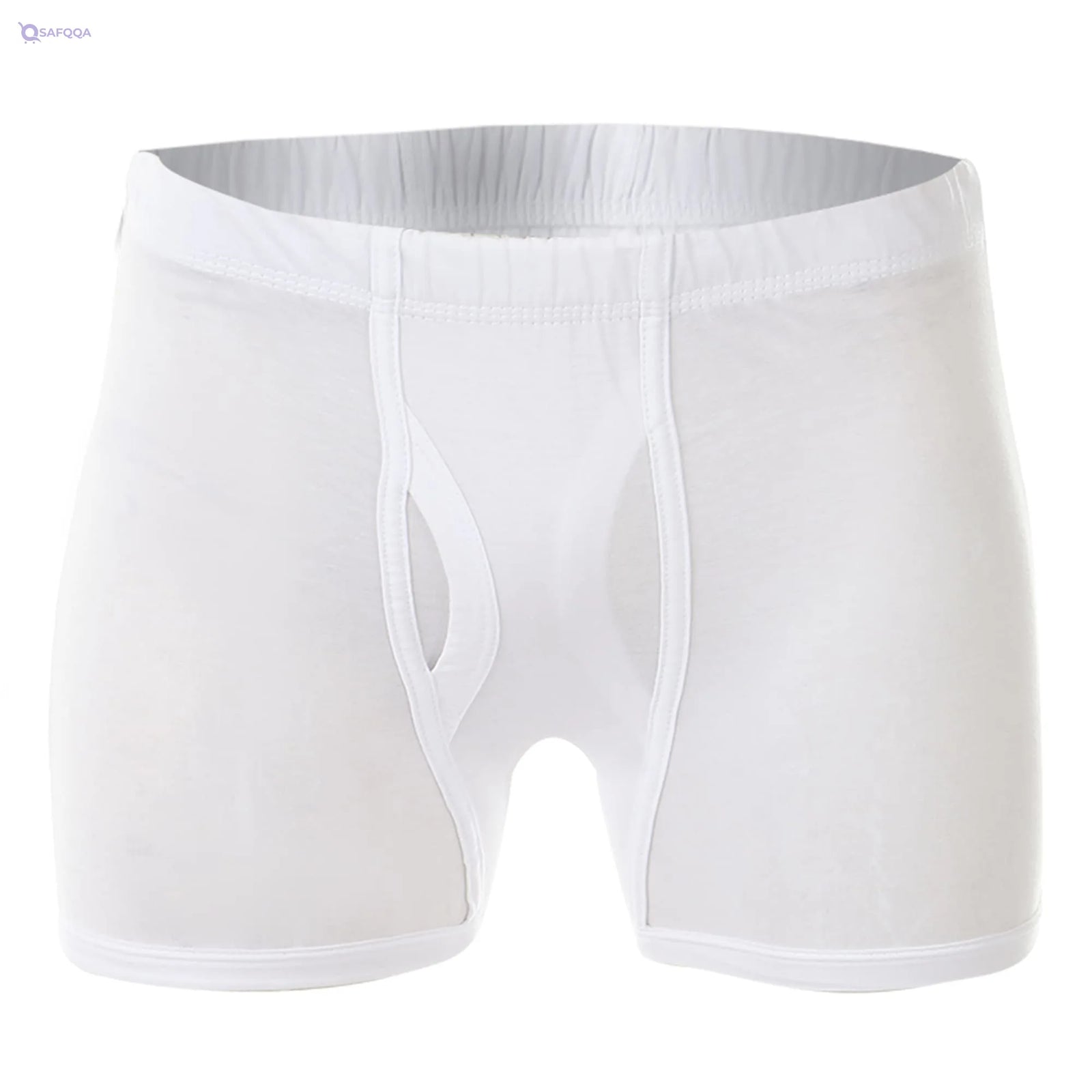 Embrator Cotton Short for Men , White Soft and breathable cotton fabric - Safqqa