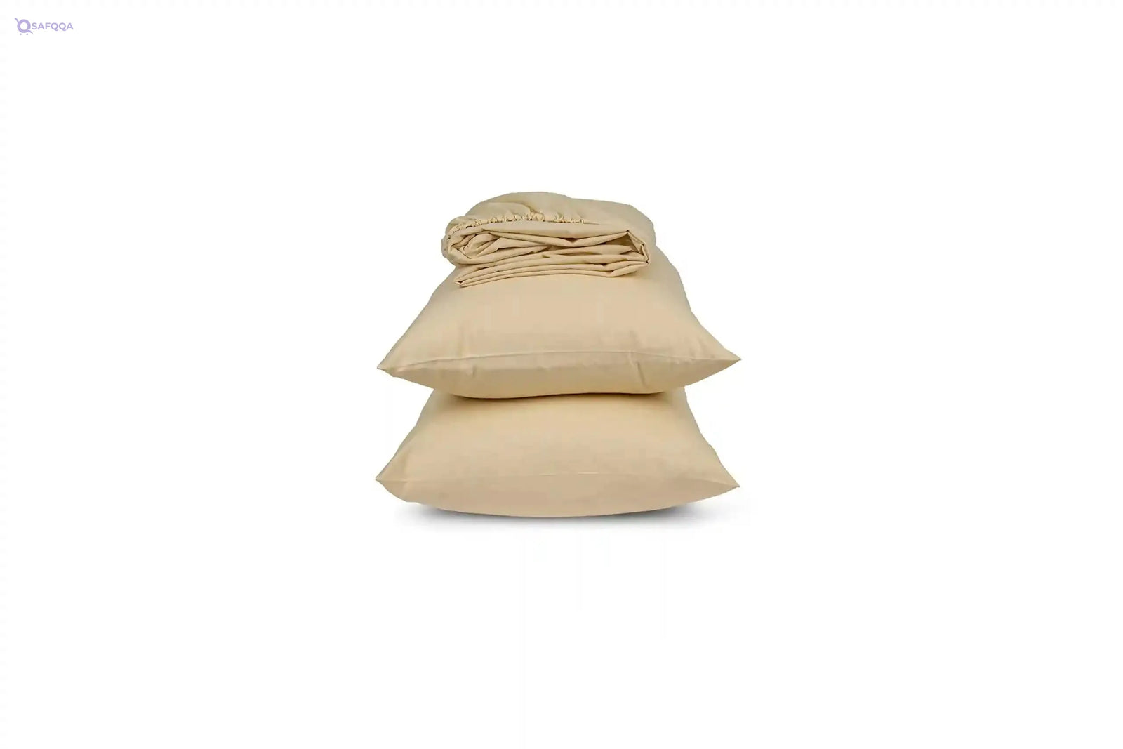 Home of linen-fitted sheet set, Cream, size 120 * 200cm, - Safqqa Egypt