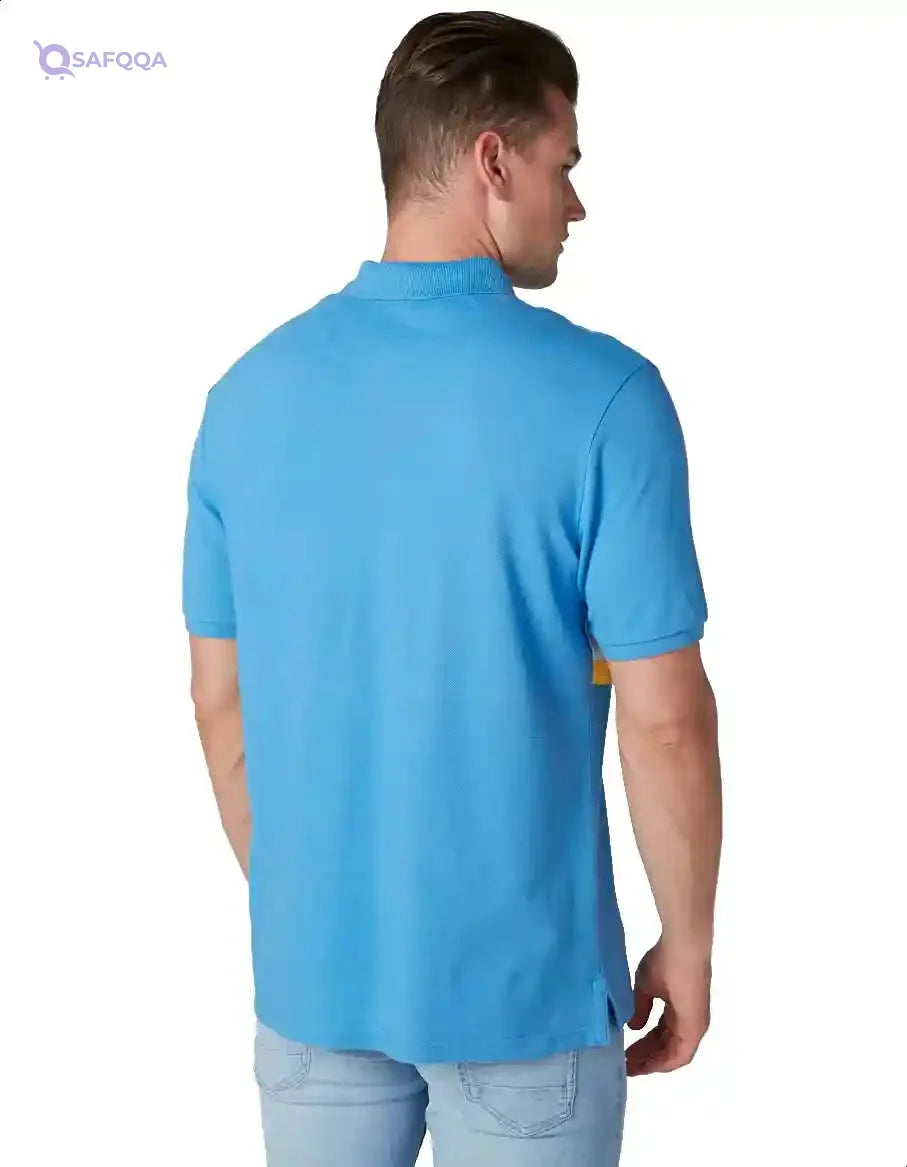Splash Cotton Front Stitching Letters Regular-Fit Polo Shirt for Men - Safqqa Egypt
